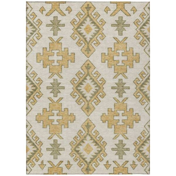 Chantille Machine Washable Indoor/Outdoor Abstract ACN3029 Cream 10 ft. x 14 ft. Area Rug