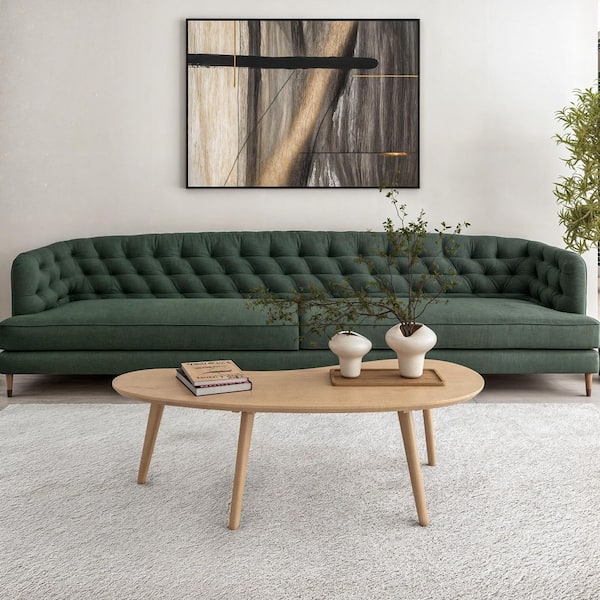 Camaflexi Mid Century Modern 47.25 in. L Light Oak Wood Abstract Shaped Coffee Table