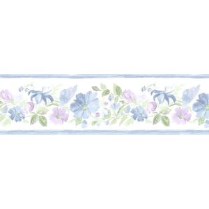 Fluted Floral Wallpaper Border Vinyl Roll (Covers 56 sq. ft.)