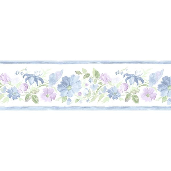 Norwall Fluted Floral Wallpaper Border Vinyl Roll (Covers 56 sq. ft.)