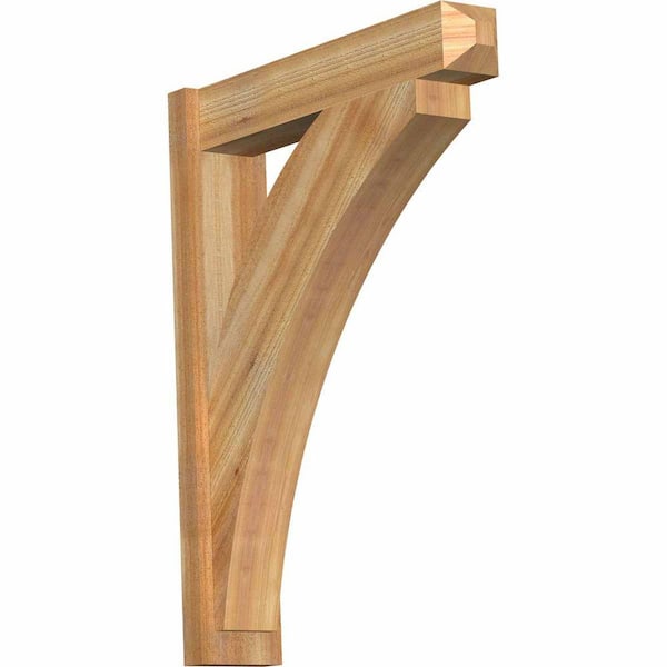 Ekena Millwork 6 in. x 36 in. x 28 in. Western Red Cedar Thorton Craftsman Rough Sawn Outlooker