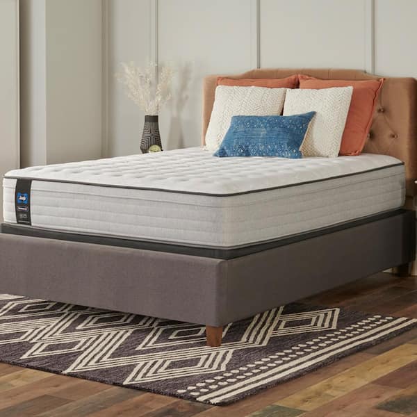Sealy Posturepedic Netherton 13 in. Firm Innersping Faux Top Twin XL Mattress Set with 9 in. Foundation