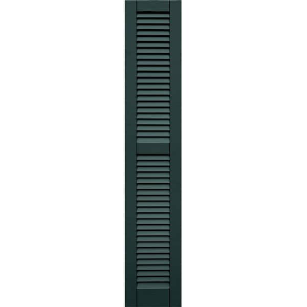 Winworks Wood Composite 12 in. x 65 in. Louvered Shutters Pair #638 Evergreen