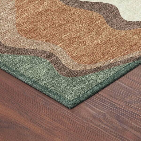 Chantille Machine Washable Indoor/Outdoor Abstract ACN2386 Copper 2 ft. x 7 ft. Runner Rug