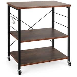 BYBLIGHT Clarine Natural 4-Tier Narrow Bar Cart with Wheels and Handle Storage  Shelf for Small Space BB-JW0384DT - The Home Depot