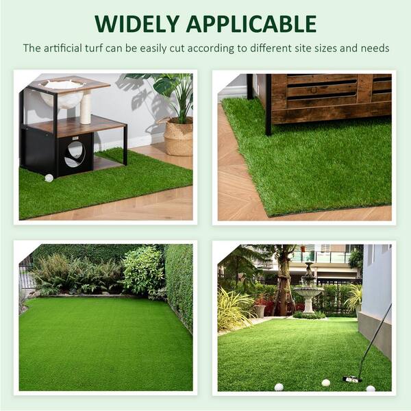 Huluwat 3 ft. x 10 ft. Green Thick Realistic Artificial Grass Rug with Simulated Look and Feel UV Protection 1.25