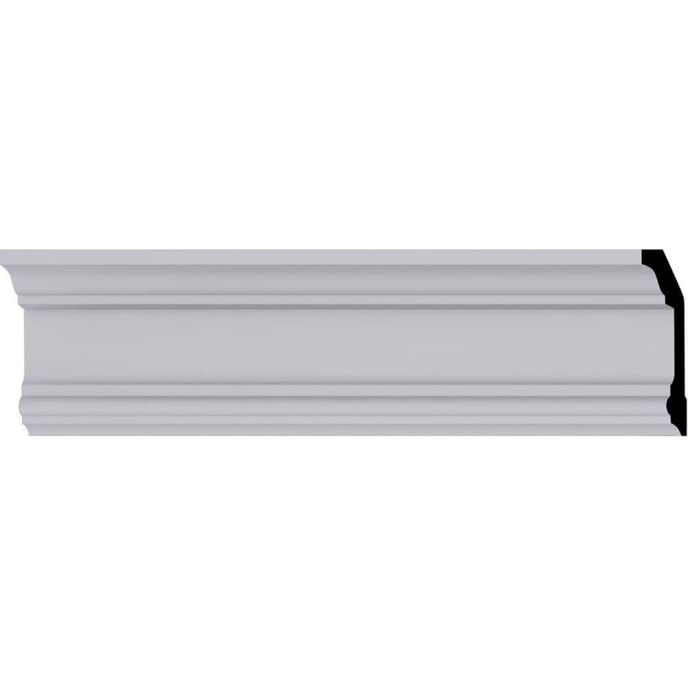 Primed White Polyurethane Geometric Crown Moulding Sample