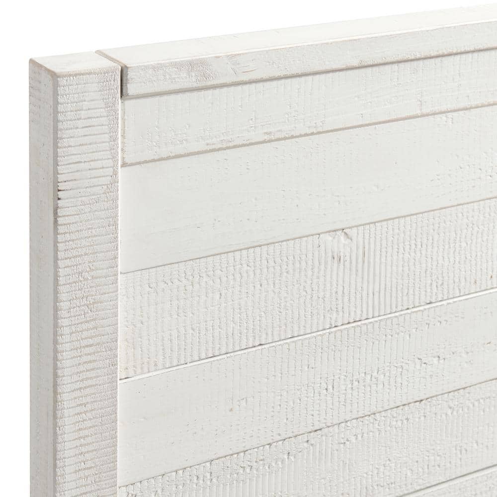 Driftwood White Pine Full Platform Bed with Drawer and Slats