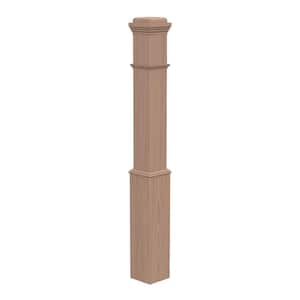 Stair Parts 4091 55 in. x 6-1/4 in. Unfinished Red Oak Box Newel Post for Stair Remodel