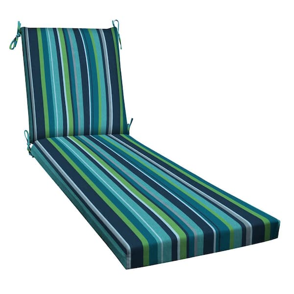 Honeycomb Outdoor Chaise Lounge Chair Cushion Stripe Poolside