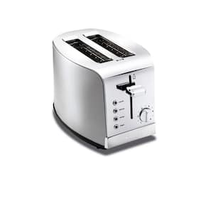 1000-Watt 2-Slice Stainless Steel Wide Slot Toaster with 6-Browning Levels and 4-Easy-to-Use Functions
