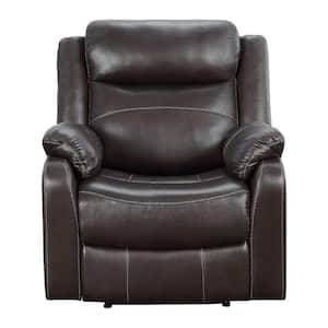 Goby 35 in. W Dark Brown Flared Arm Microfiber Straight Reclining Chair