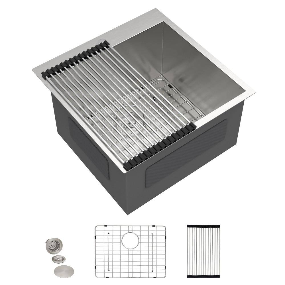 22 in. Drop-In 16 Gauge 304 Stainless Steel Deep Laundry/Utility Sink, Single Bowl Topmount Basin for RV/Utility Use price history on PriceWatchPro