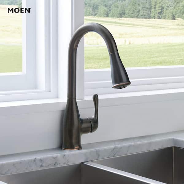Kaden Single-Handle Pull-Down Sprayer Kitchen Faucet with Reflex and Power Clean in Mediterranean Bronze