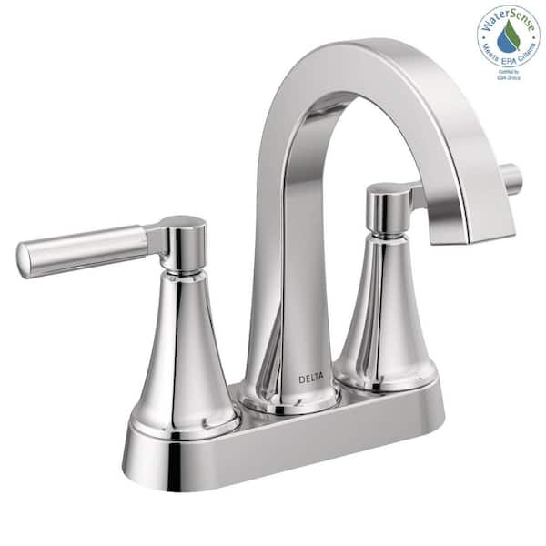 Delta Lorna 4 in. Centerset Double Handle Bathroom Faucet with