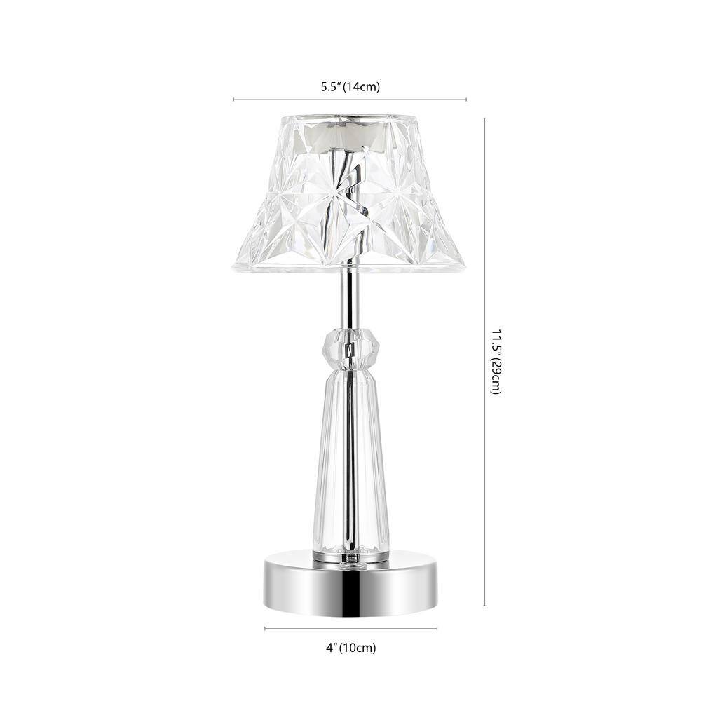 Madelyn Clear Acrylic Rechargeable LED Table Lamp with Faceted Shade