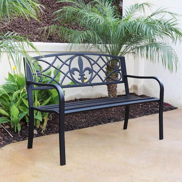 Maypex 51 in. Steel Outdoor Patio Porch Chair Loveseat Bench