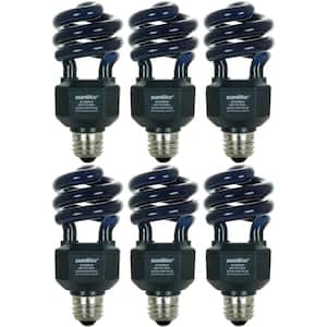 20-Watt T3 E26 Base CFL UV Party Black Light Bulbs (6-Pack)