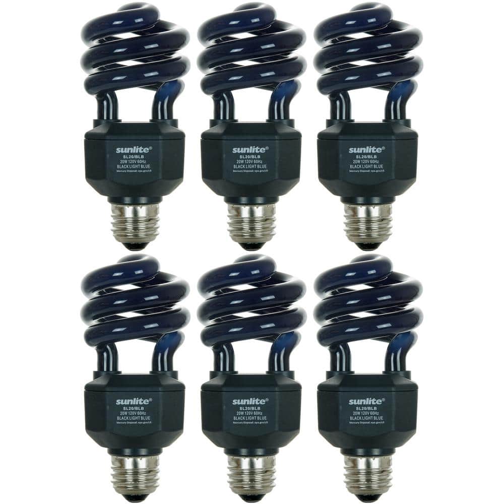 20-Watt T3 E26 Base CFL UV Party Black Light Bulbs (6-Pack) price history on PriceWatchPro
