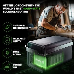 Solid-State Solar Battery Generator 2,000W (1,326Wh) Button Start with 600W (3x 200W) Solar Panels, Camping, Home, RV