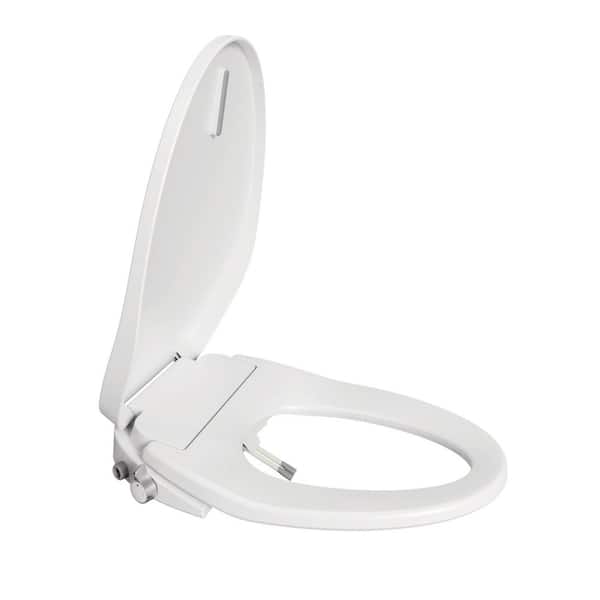 Electric Round Bidet Toilet Seat Adjustable Heated Seat w/ Dual Control Mode Elongated Smart Toilet Seat Portable Bidet