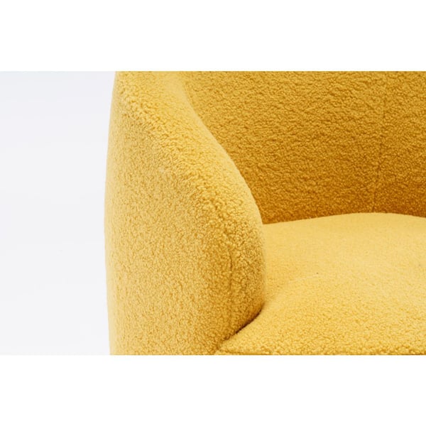 Contemporary Yellow Foam Fabric Metal Accent Chair w/Donut Shape