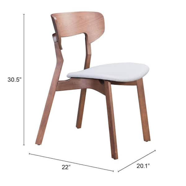HomeRoots Gray And Brown Upholstered Fabric Open Back Side Chair (Set Of 2)