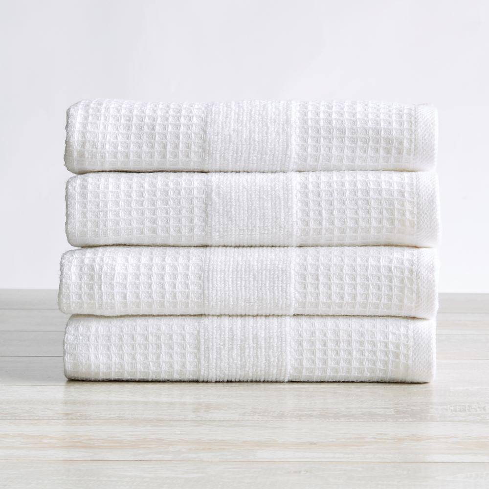 FRESHFOLDS White Solid 100 Cotton Premium Hand Towel (Set of 4) EC100524 The Home Depot