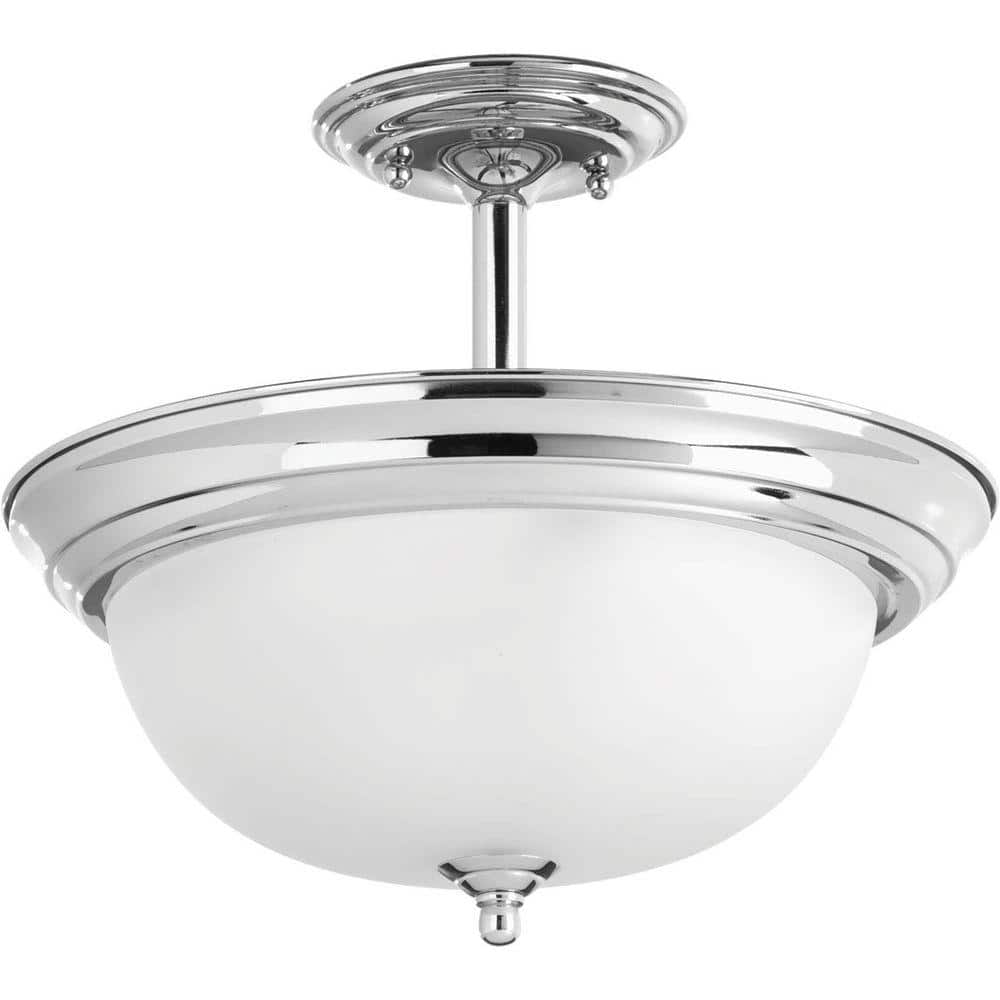 Progress Lighting - Two Light Semi-Flush Convertible - Dome Glass CTC - 11.3125