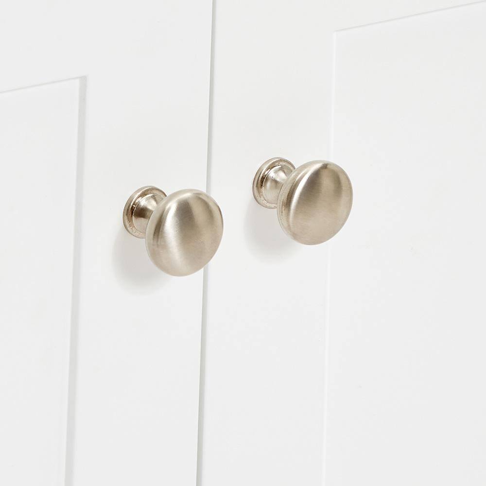 White Double Freestanding Bathroom Vanity Base with Nickel Hardware
