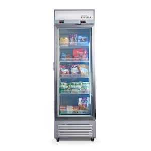 25 in. 11.6 cu. Ft. Auto/Cycle Defrost Upright Freezer Glass Door Commercial Reach in Stainless