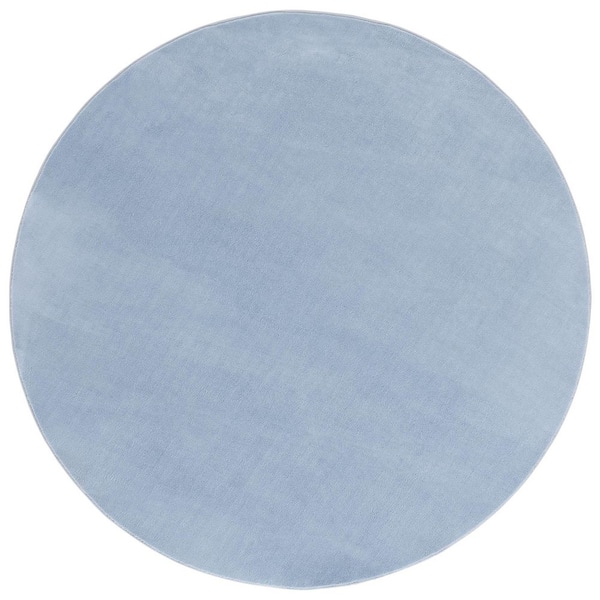 Loft 6 ft. x 6 ft. Light Blue Solid Color Round Rug