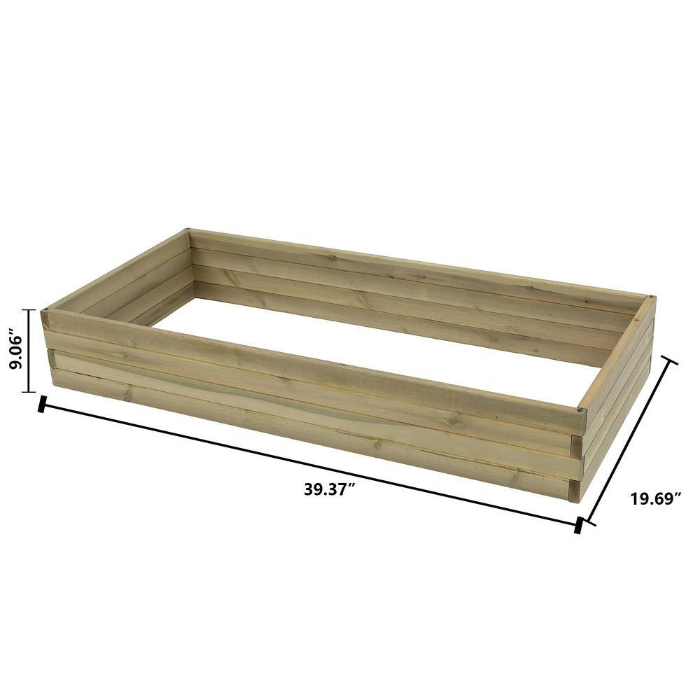 Natural Wood Finish 3.3ft Weather-Resistant Raised Garden Bed