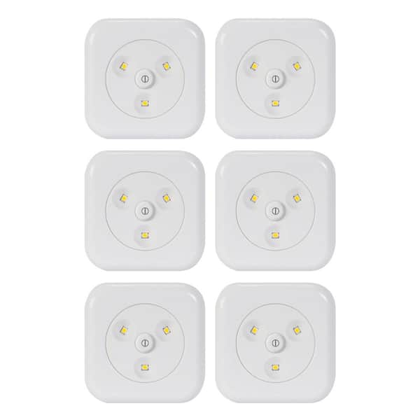 Globe Electric Slim 3 in. LED White Under Cabinet Puck Light (6-Pack)
