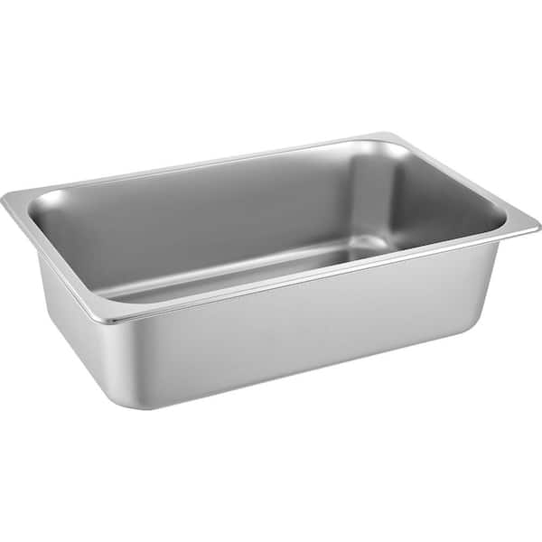 6-Pack Full-Size Steam Table Pans, Stainless Steel, Anti-Jam, 5.9 in Deep (20.5L)