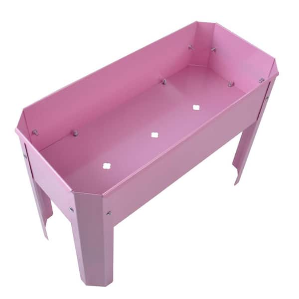Tidoin 17.5 in. H Pink Steel Elevated Garden Bed