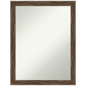 Regis Barnwood Mocha Narrow 20.5 in. H x 26.5 in. W Wood Framed Non-Beveled Wall Mirror in Brown