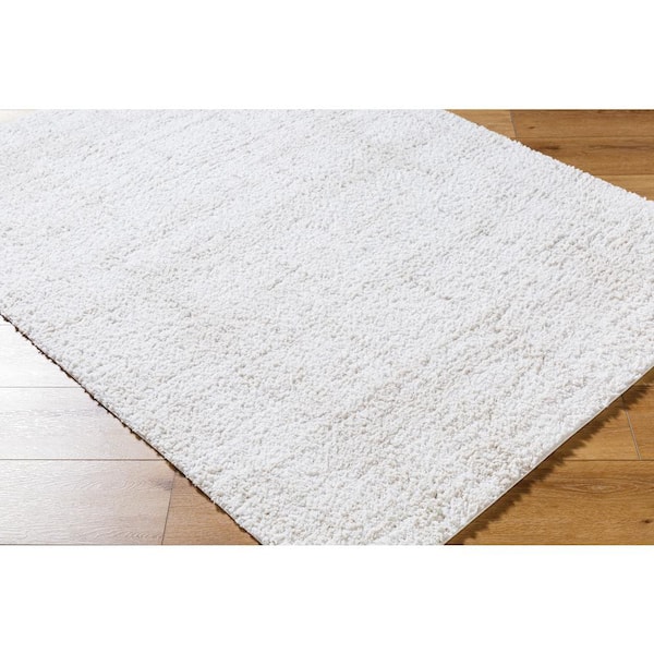 Sacramento Shag White/Beige Modern 5 ft. x 7 ft. Indoor Area Rug