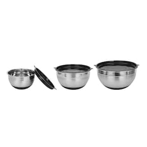 3-Piece Mixing Bowl with Lids and Silicone Bottom