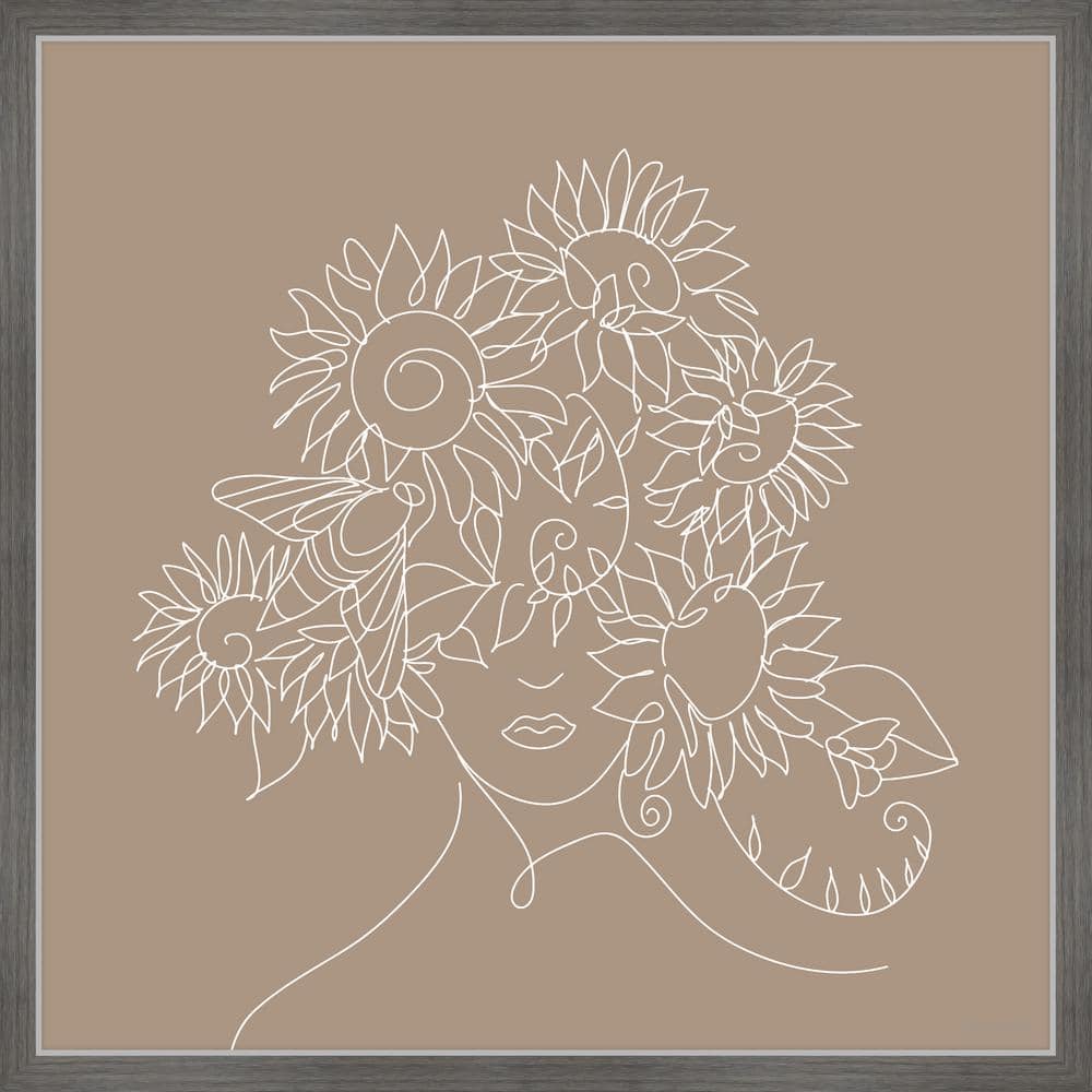 "Sunflower Outline" by Marmont Hill Framed People Art Print 12 in. x 12