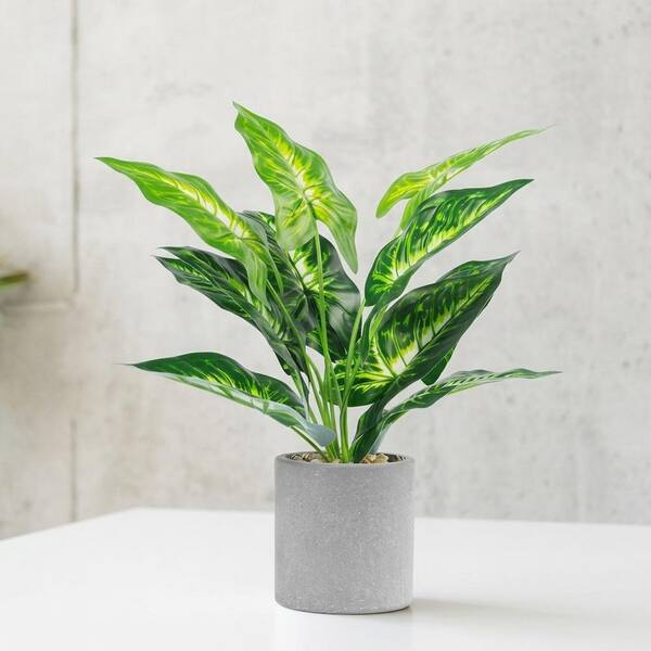 Afoxsos 3.9 in. 2 Pieces Artificial Green Indoor Outdoor Tropical