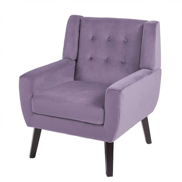Uixe Purple Velvet Upholstery Arm Chair (Set of 1) SF0003-PE-VT