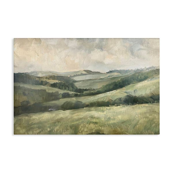 Green Hilly Landscape by LSR Design Studio Unframed Nature Graphic Art Print 30 in. x 45 in.