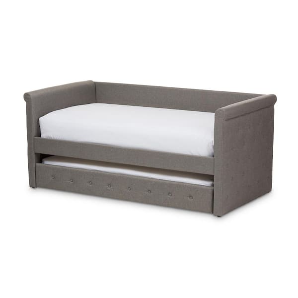 Baxton Studio Alena Contemporary Gray Fabric Upholstered Twin Size