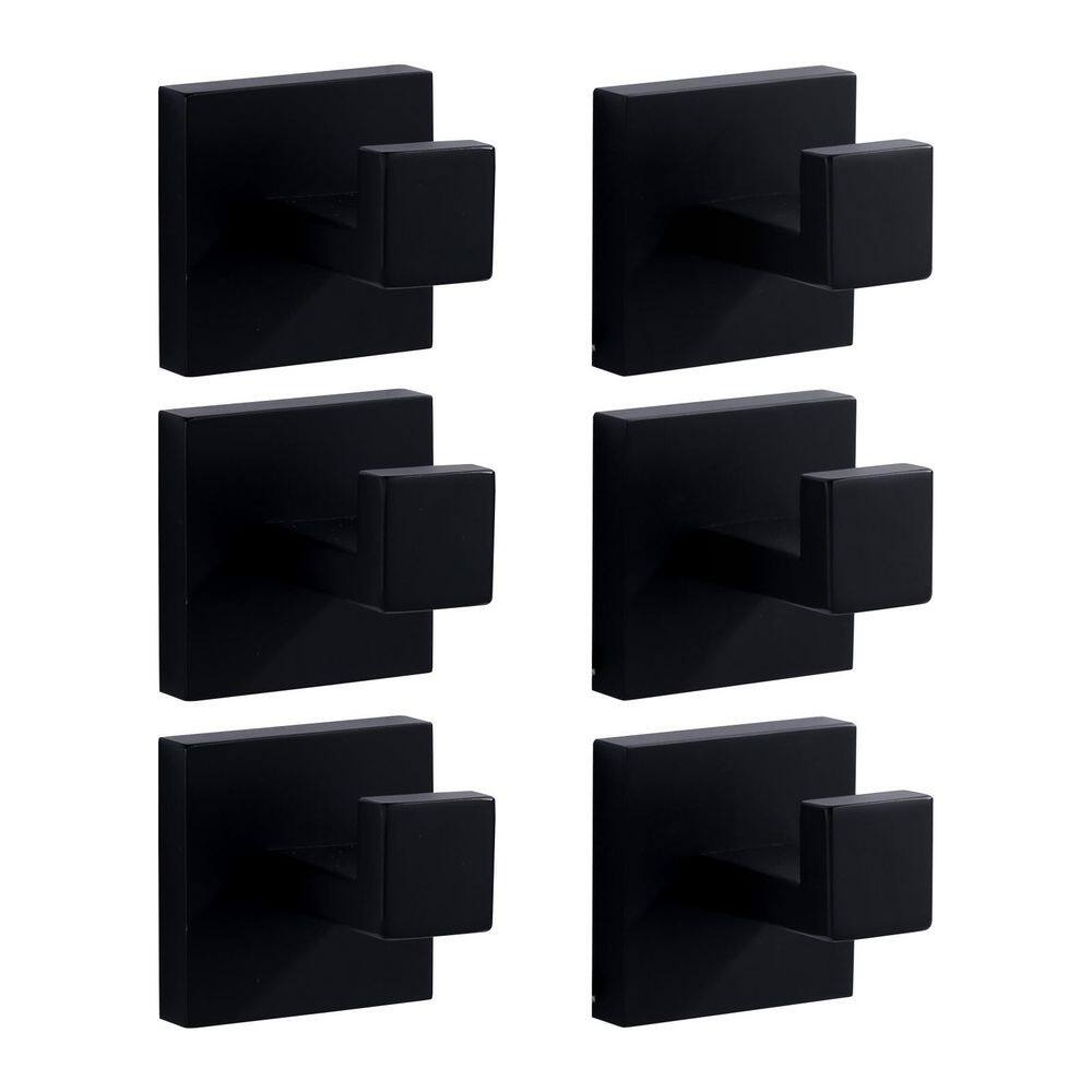 (6-Pack) Wall Mount Stainless Steel J-Hook Towel Hook Bath Hook in Matte Black price history on PriceWatchPro
