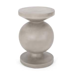 Travis Concrete Finish Stone Outdoor Side Table