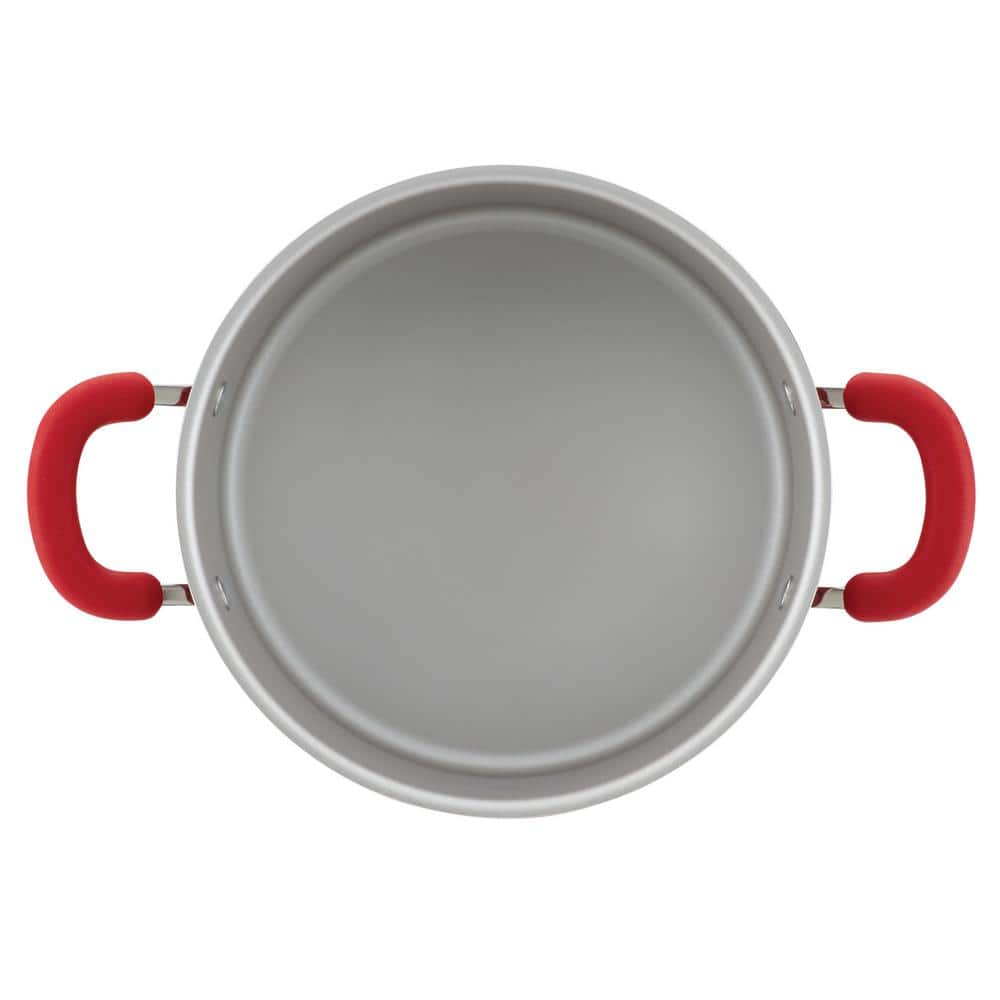 Red Shimmer Aluminum Nonstick 6-Quart Stockpot with Glass Lid