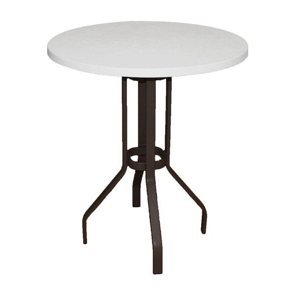 Unbranded Marco Island 36 in. Dark Cafe Brown Round Commercial Fiberglass Top Bar Height Patio Dining Table