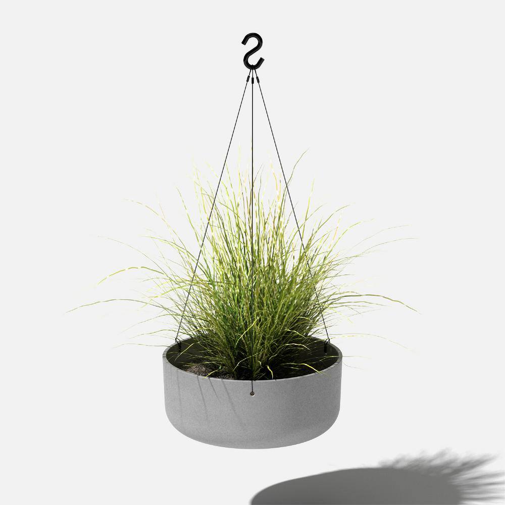 Gray 14" Hanging Plastic-Stone Outdoor Planter