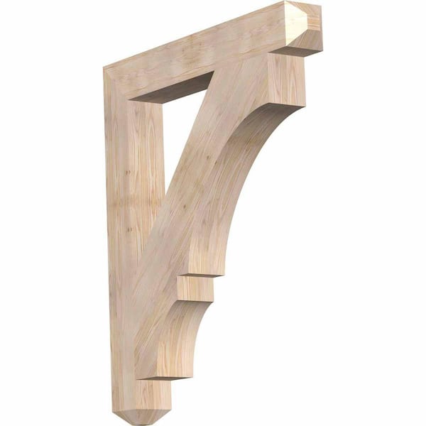 Ekena Millwork 5.5 in. x 48 in. x 42 in. Douglas Fir Balboa Craftsman Smooth Bracket
